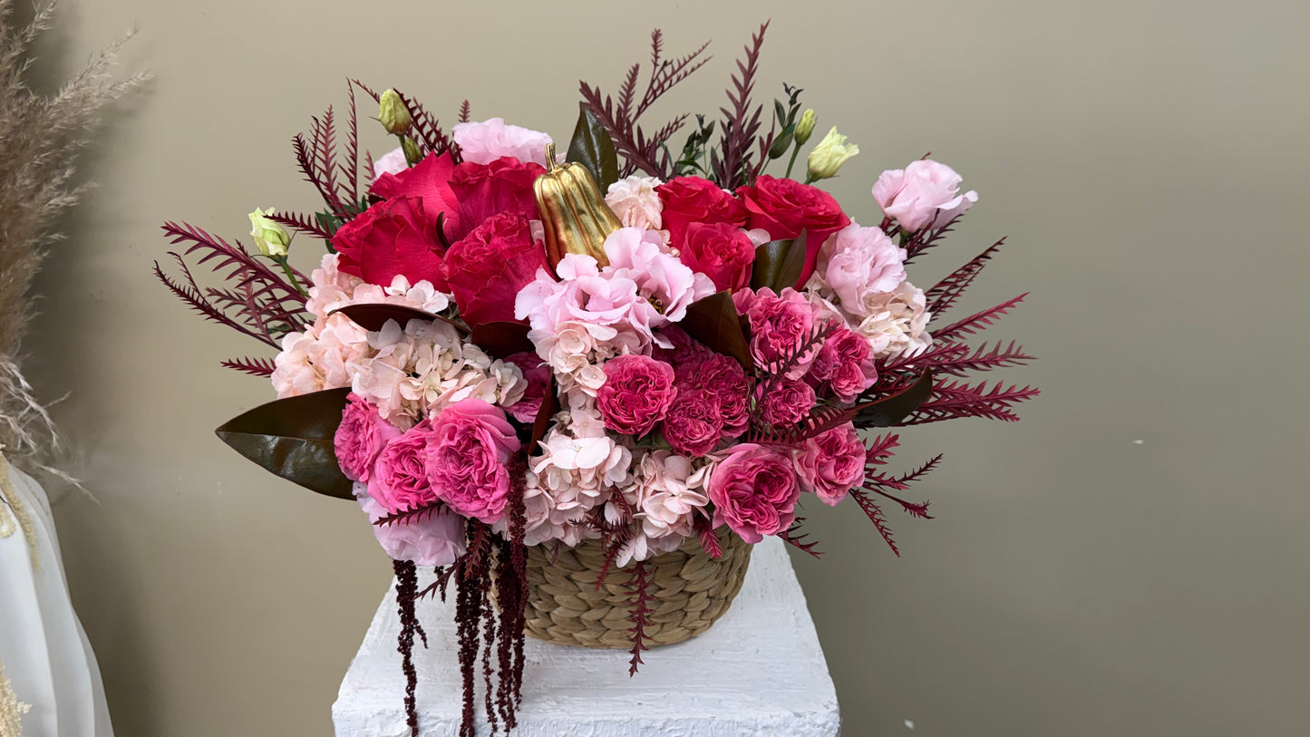 Raspberry Rose Basket