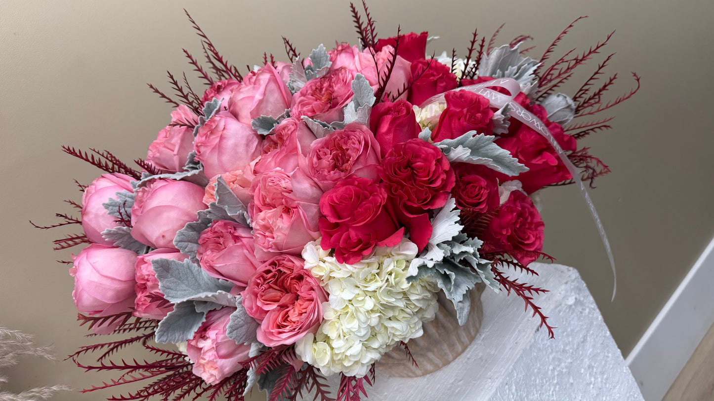 Raspberry Silver Arrangement
