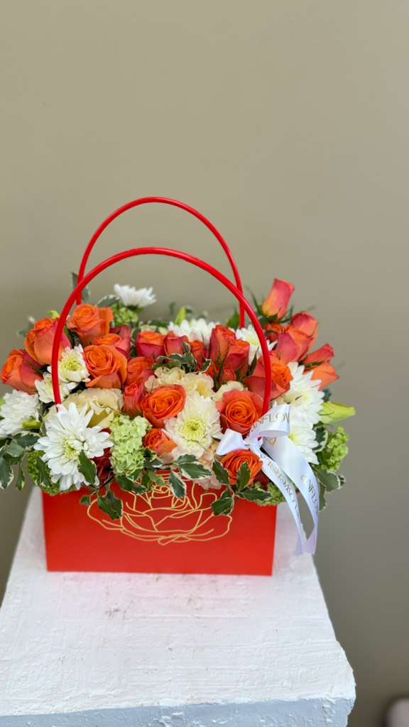 Sunset Rose Purse Arrangement - Arrangements - A&N Flowers LA