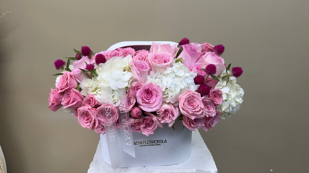 Pink Rose & Hydrangea Box