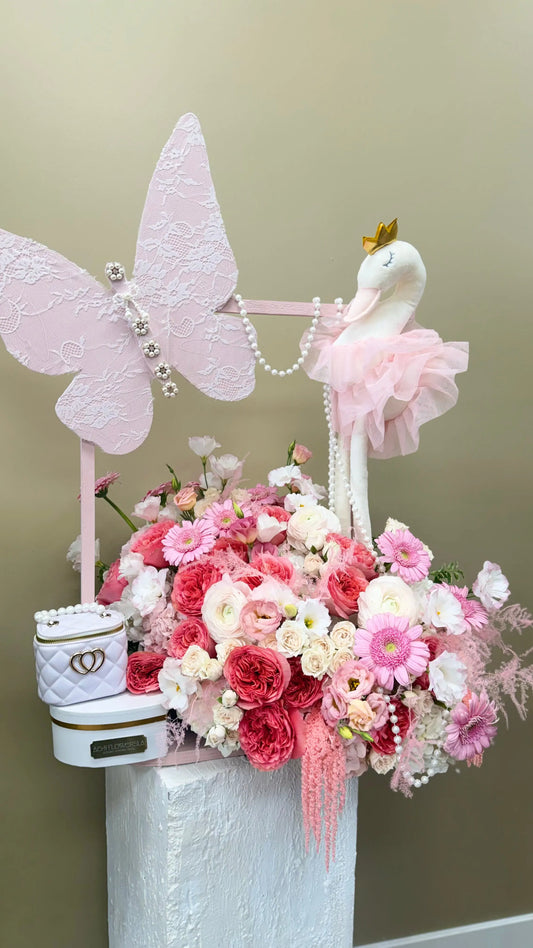 Butterfly & Swan Arrangement - Arrangements - A&N Flowers LA