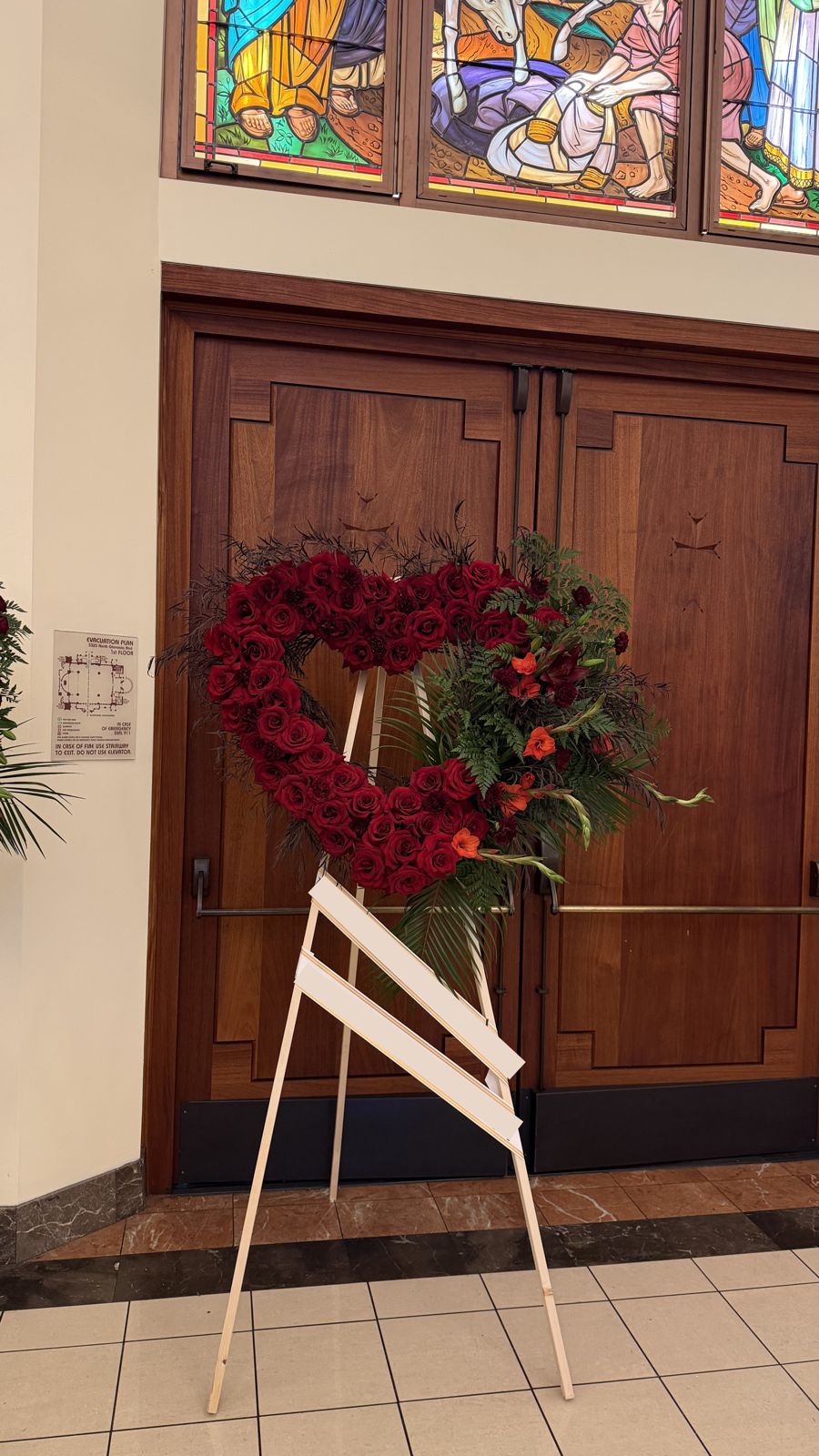Big Heart With Side Florals - Funeral - A&N Flowers LA