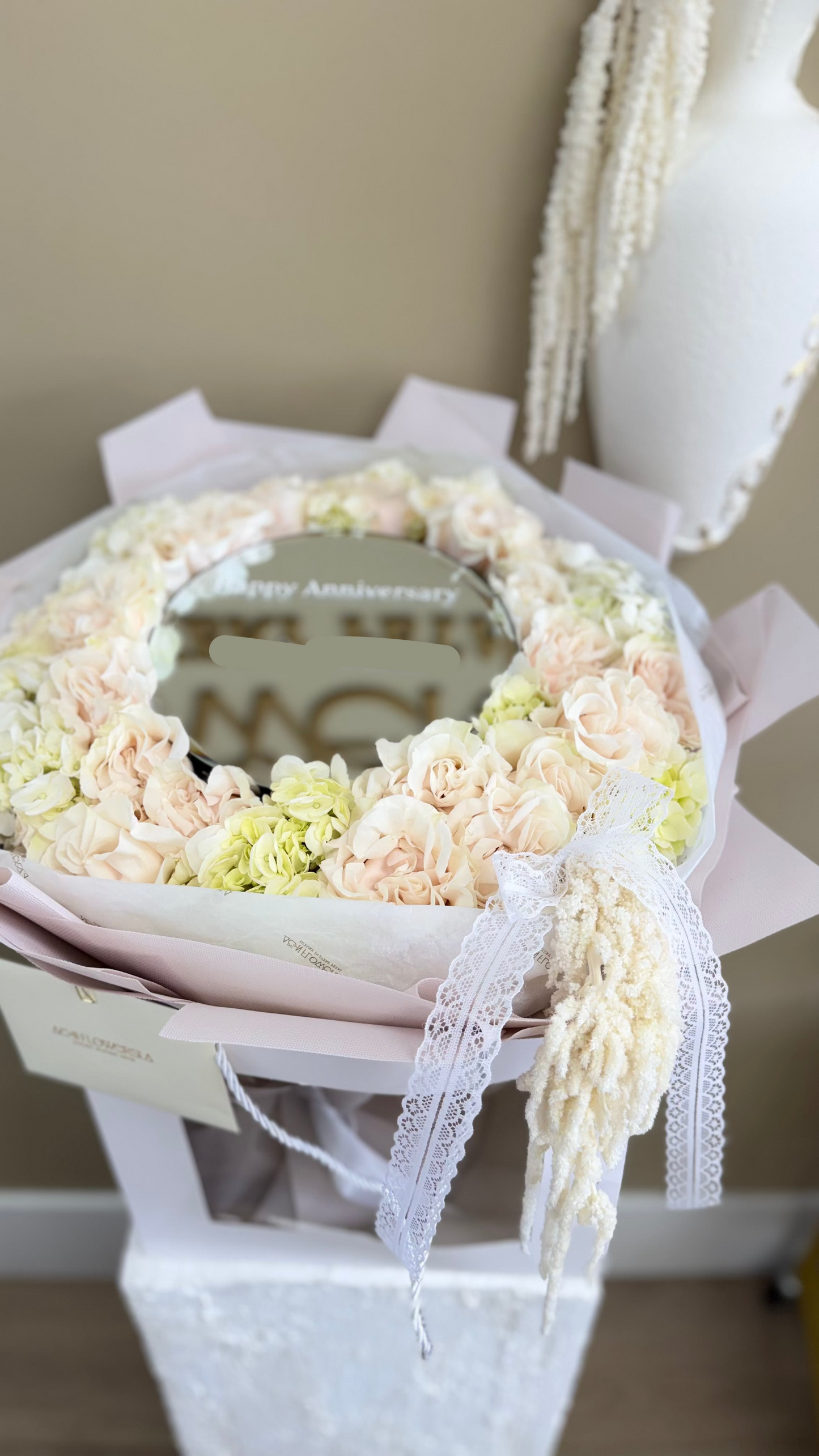 Mirrored Wrapped Rose Arrangement