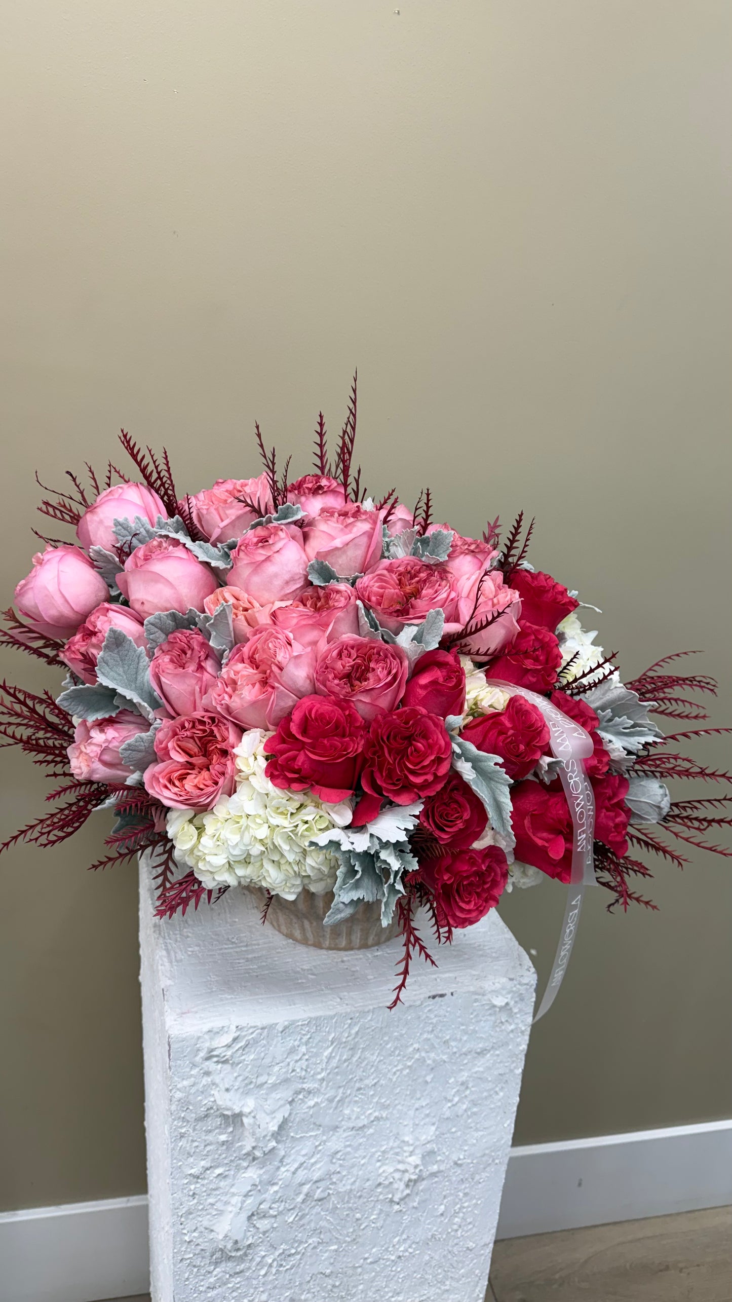 Raspberry Silver Arrangement