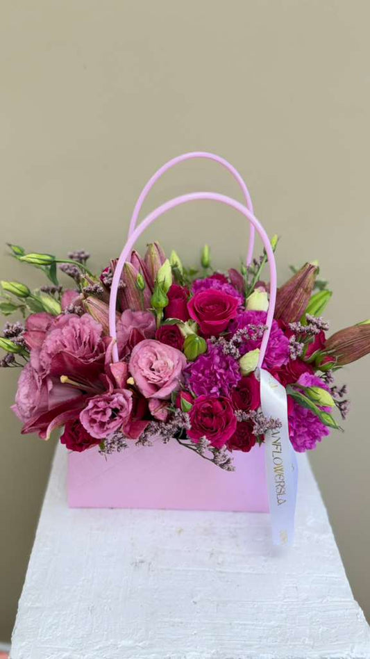 Pink Romance Purse Arrangement
