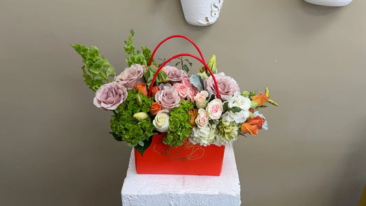 Sunset Rose Purse Arrangement - Arrangements - A&N Flowers LA