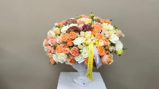 The Peach Pedestal - Arrangements - A&N Flowers LA