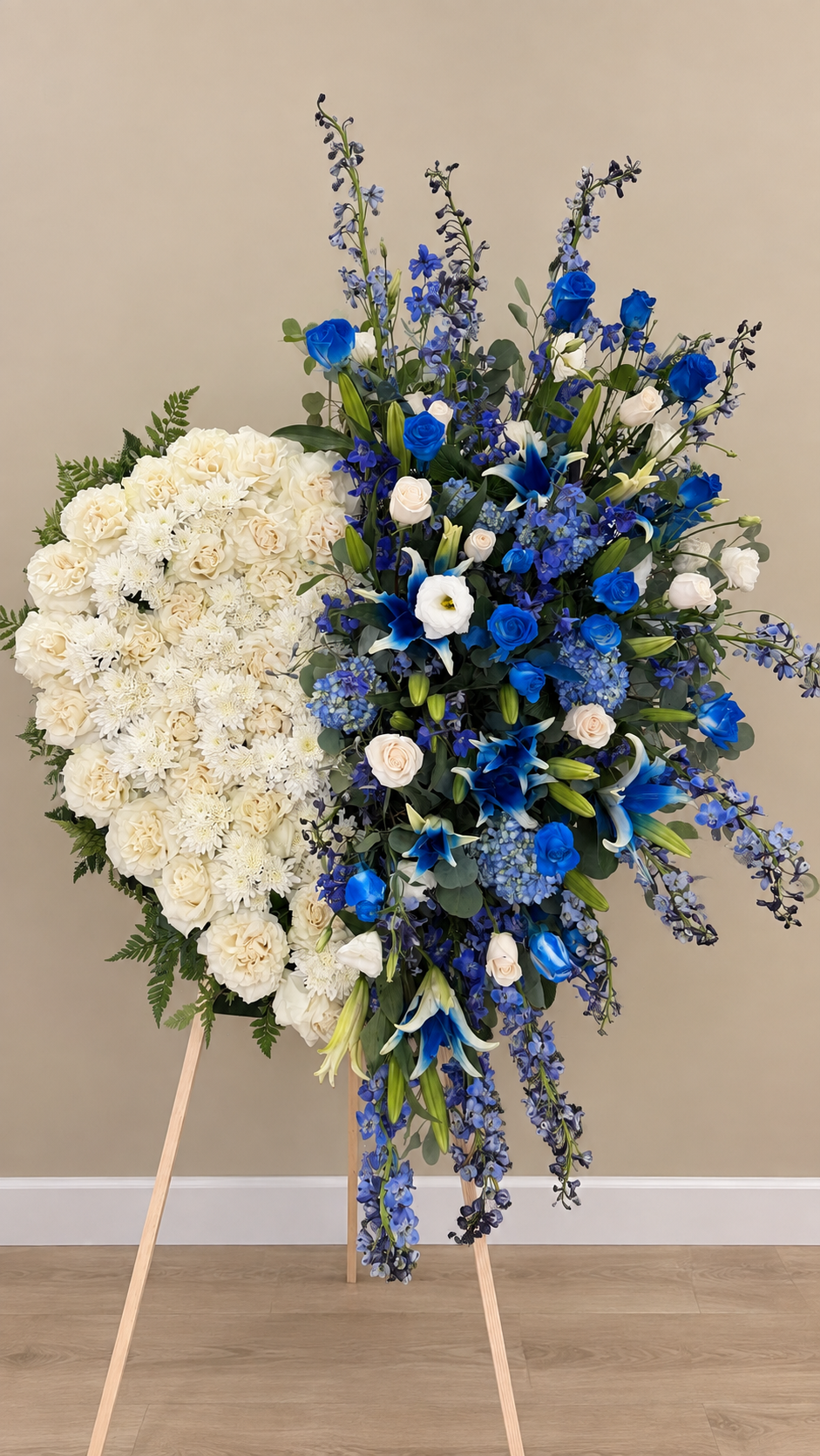 Grand Half & Half Floral Heart